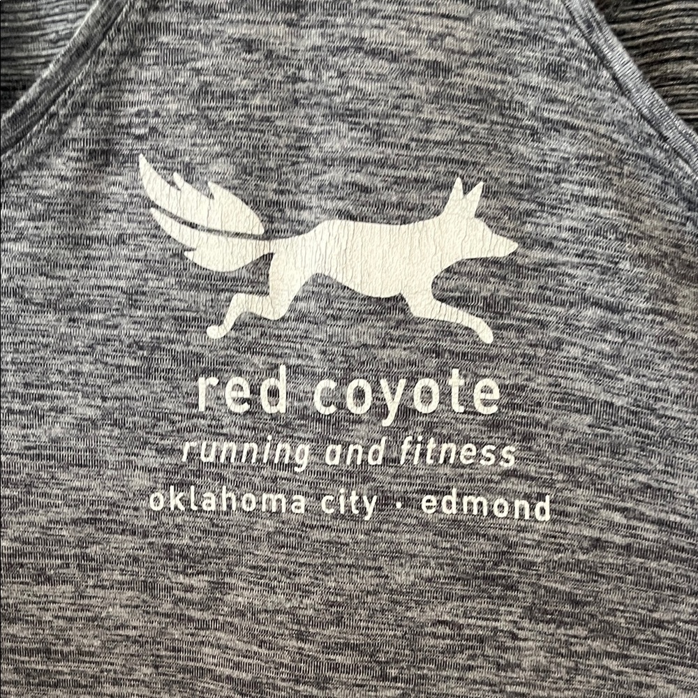 Red Coyote Gray Running Racerback Tank - Picture 3 of 4